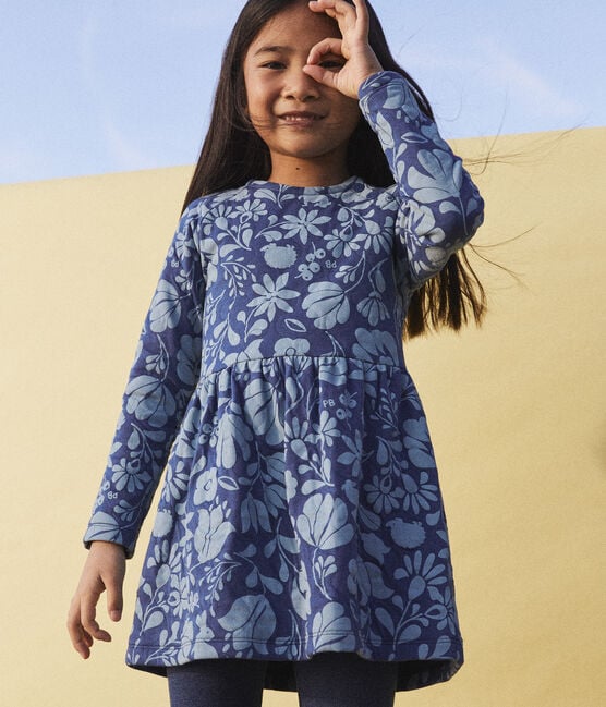 Geblümtes Kinderkleid aus Doppeljersey für Mädchen CREPUSCULE/ROVER | Petit  Bateau