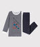 Kinderpyjama aus Nicki blau SMOKING/weiss MARSHMALLOW