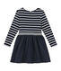 Gestreiftes Mädchen Kleid im Materialmix