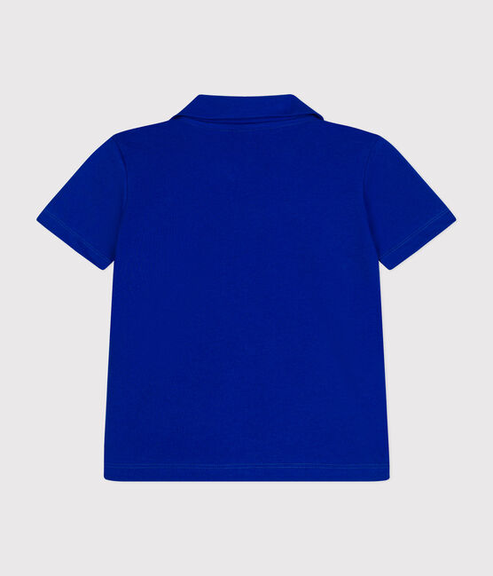Kurzärmeliges Jungen-Poloshirt aus Baumwolle blau SURF