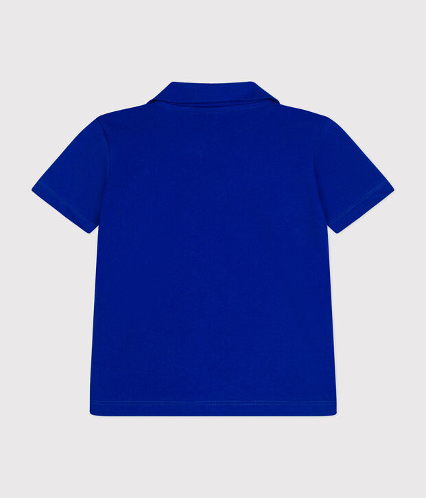 Kurz&auml;rmeliges Jungen-Poloshirt aus Baumwolle blau