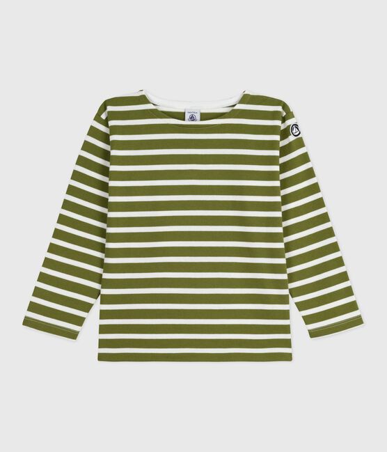 Kinder-Streifenshirt "Marinière" aus Baumwolle grün CEDAR/ MILK