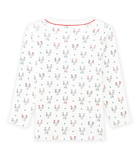 Jungen-Langarmshirt mit Aufdruck weiss LAIT/weiss MULTICO