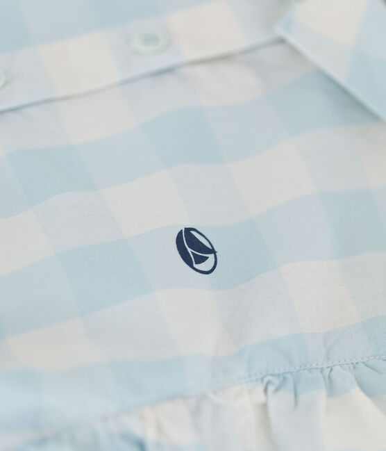 Kurzärmeliges Kinderkleid aus Popeline für Mädchen BOLDAIR/ MARSHMALLOW