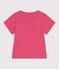 Kurzärmeliges Kinder-T-Shirt aus einfarbiger Baumwolle rosa PEONIA