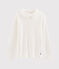 T-Shirt für Mädchen mit Bubikragen weiss MARSHMALLOW