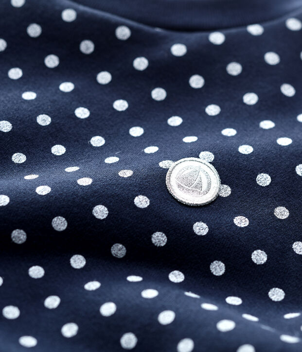 Kinder-Sweatshirt aus Molton f&uuml;r M&auml;dchen blau/weiss