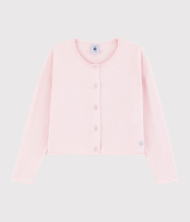 Kinder-Cardigan aus Baumwoll-Strick f&uuml;r M&auml;dchen rosa