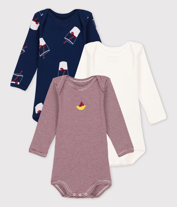 3er-Set Baby-Bodys aus Bio-Baumwolle Tajinebanane x Petit Bateau vielfarbig