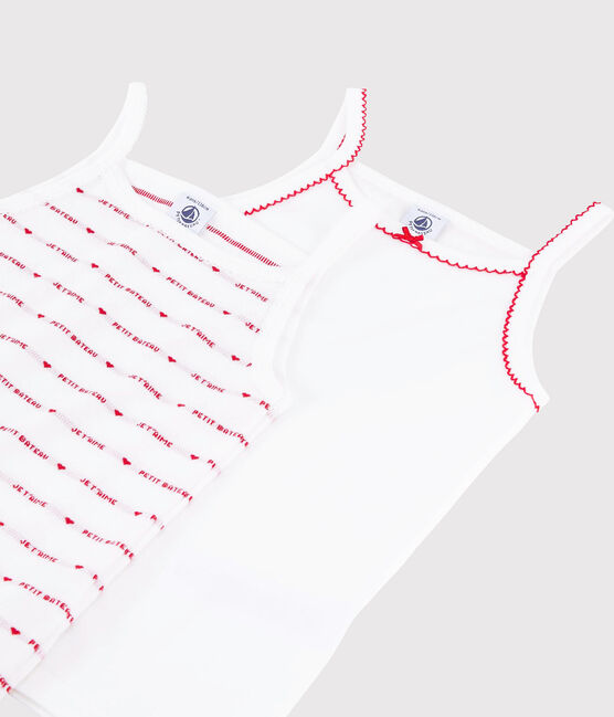 2er-Set Spaghetti-Tops mit "Petit Bateau Je t'aime"-Motiv für Mädchen variante 1