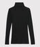 Unterziehpullover aus Wolle und Baumwolle für Damen schwarz NOIR