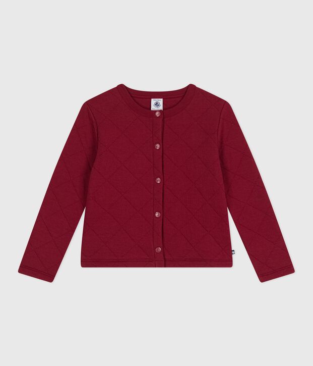 Kinder-Cardigan aus einfarbiger Baumwolle rot