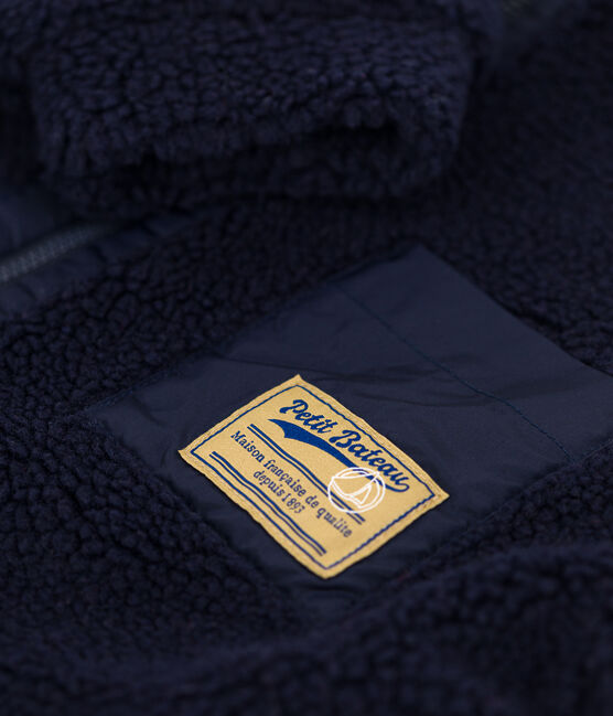 Kinderjacke aus recyceltem Kunstpelz für Jungen blau SMOKING