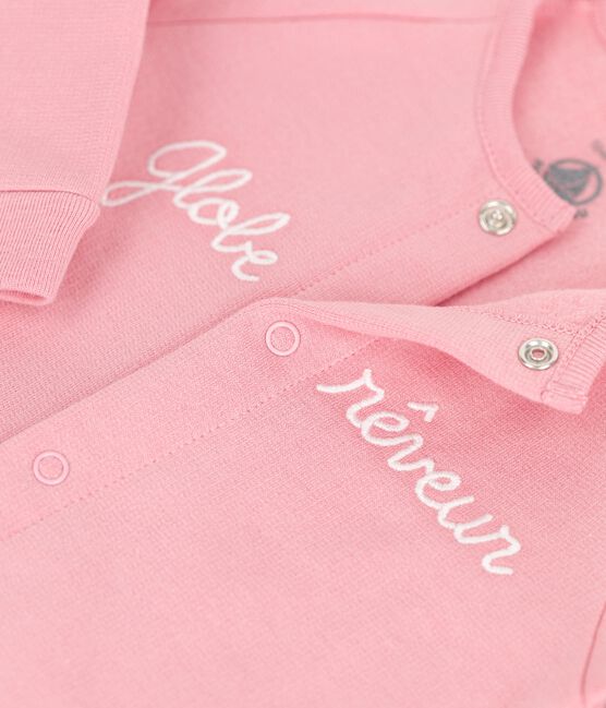 Baby-Overall aus Bio-Baumwoll-Molton rosa CHARME