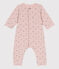 Langer Baby-Overall aus Doppeljersey rosa SALINE/weiss MULTICO