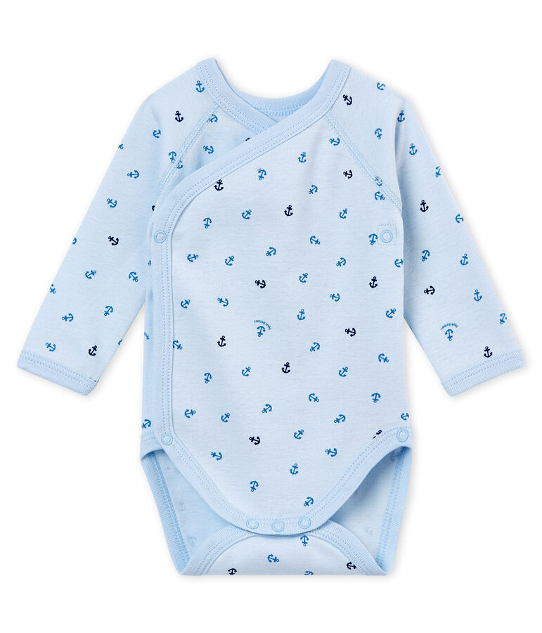 Lang&auml;rmeliger Baby Jungen Wickelbody. blau FRAICHEUR/blau ALASKA
