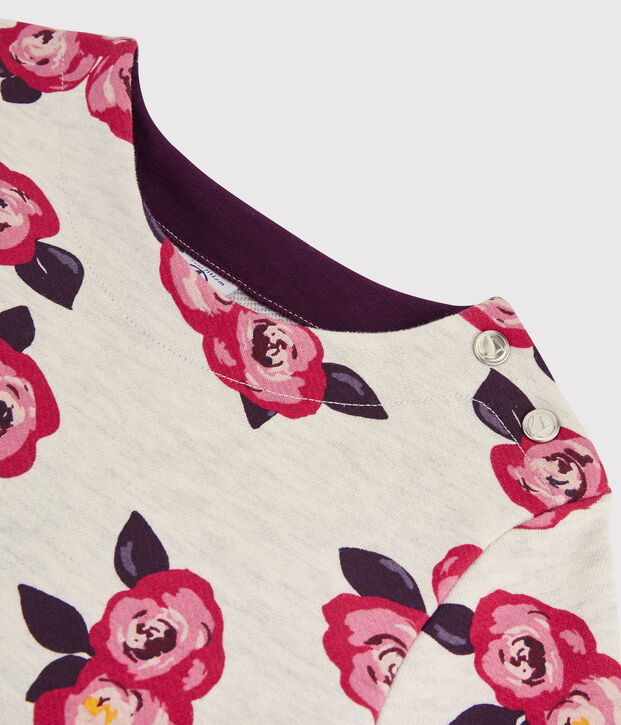 Lang&auml;rmeliges Kinderkleid f&uuml;r M&auml;dchen beige/vielfarbig