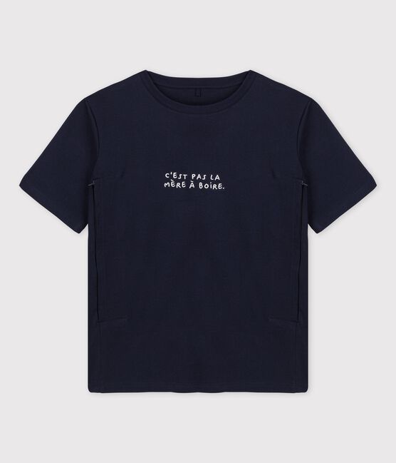 Still-T-Shirt Tajinebanane × Petit Bateau blau SMOKING