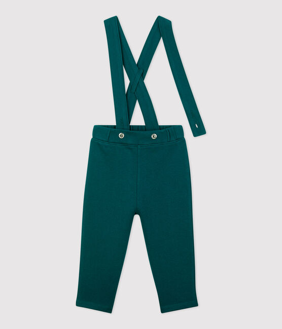 Baby-Trägerhose aus Molton. grün PINEDE