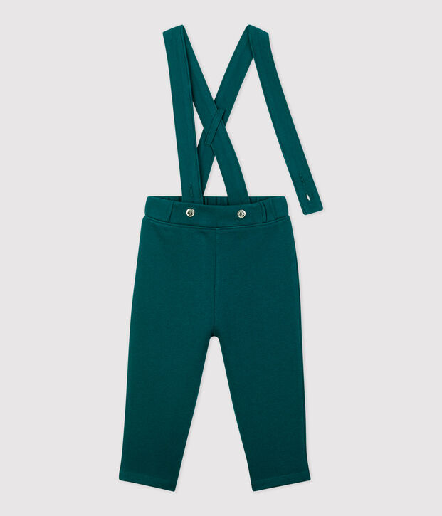 Baby-Tr&auml;gerhose aus Molton. gr&uuml;n