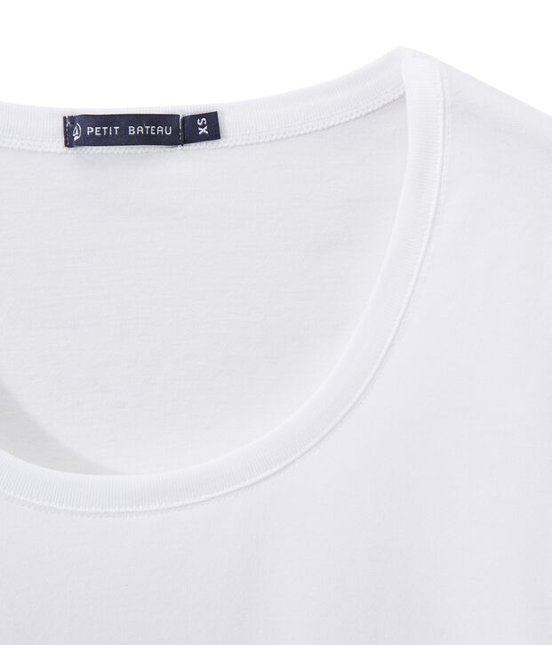 Damen-T-Shirt &bdquo;COL DANSEUSE&ldquo; aus feinem Jersey weiss