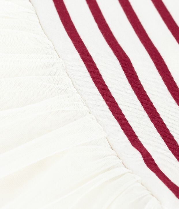 Kurz&auml;rmeliges Baby-Kleid aus zwei Stoffen rot/rot