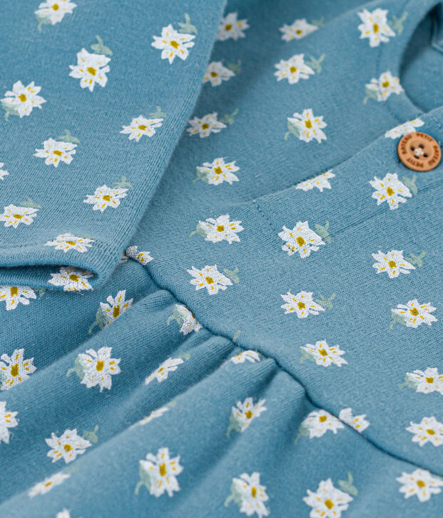 Baby-Kleid aus Jersey f&uuml;r M&auml;dchen mit Blumenmotiv blau/vielfarbig