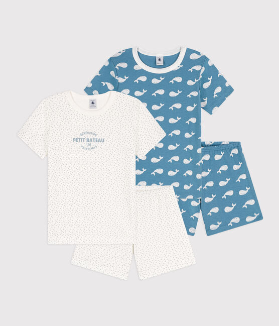 2er-Set Kinder-Kurzpyjama aus Baumwolle mit Walmotiv für Jungen variante 1