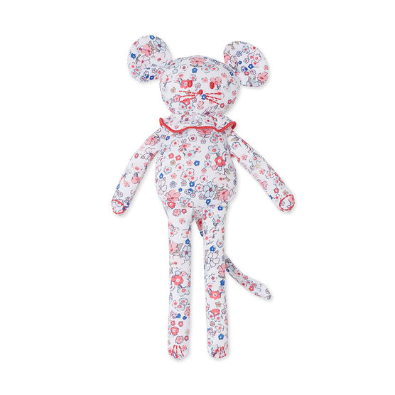 Doudou bébé souris imprimé weiss ECUME/rosa GRETEL/ MULTICO