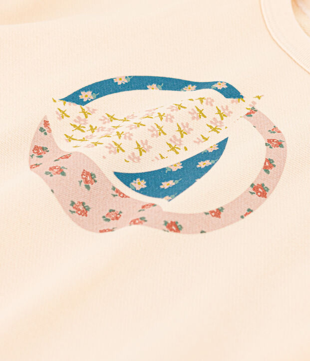 Kinder-Hoodie aus Molton f&uuml;r M&auml;dchen naturfarben