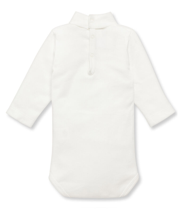 Unisex Baby Rollkragenbody weiss