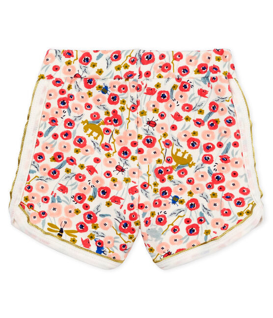Gemusterte baby-shorts mädchen weiss MARSHMALLOW/weiss MULTICO