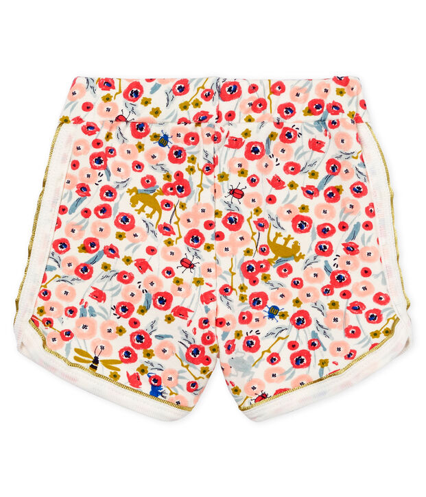 Gemusterte baby-shorts m&auml;dchen weiss/vielfarbig