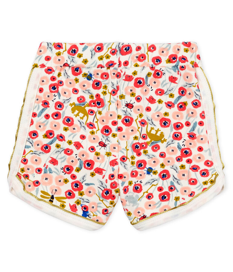 Gemusterte baby-shorts m&auml;dchen weiss MARSHMALLOW/weiss MULTICO