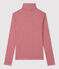 Klassischer Unterziehpullover aus gestreifter Baumwolle für Damen rot SANGRIA/ MARSHMALLOW