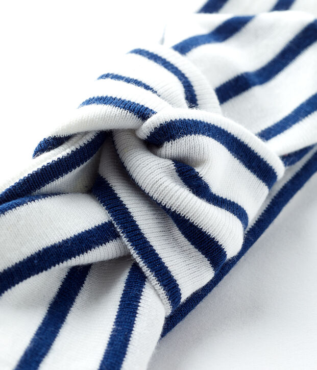 Baby-Haarband M&auml;dchen, gestreift weiss/blau