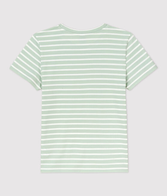 T-Shirt DAS GERADE mit Rundhalsausschnitt aus Bio-Baumwolle für Damen grün HERBIER/ MARSHMALLOW