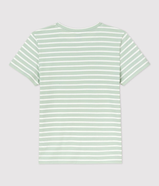 T-Shirt DAS GERADE mit Rundhalsausschnitt aus Bio-Baumwolle f&uuml;r Damen gr&uuml;n/weiss