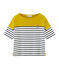 Kurzärmeliges seemannshemd damen gelb BAMBOO/weiss MARSHMALLOW/ SMOKING