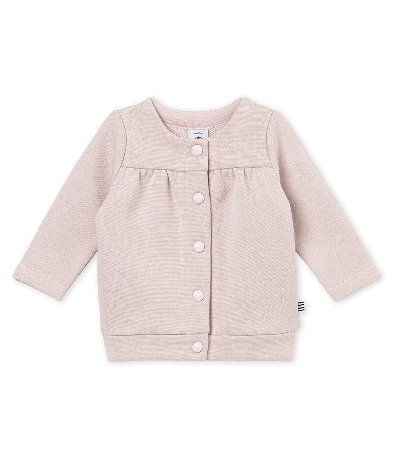Glitzernder Baby M&auml;dchenCardigan aus Molton rosa/gelb
