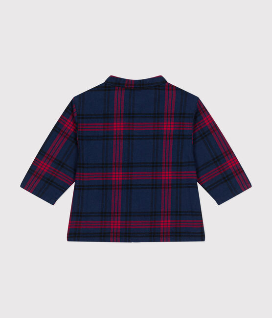 Kariertes Babyhemd aus Flanell blau SMOKING/weiss MULTICO