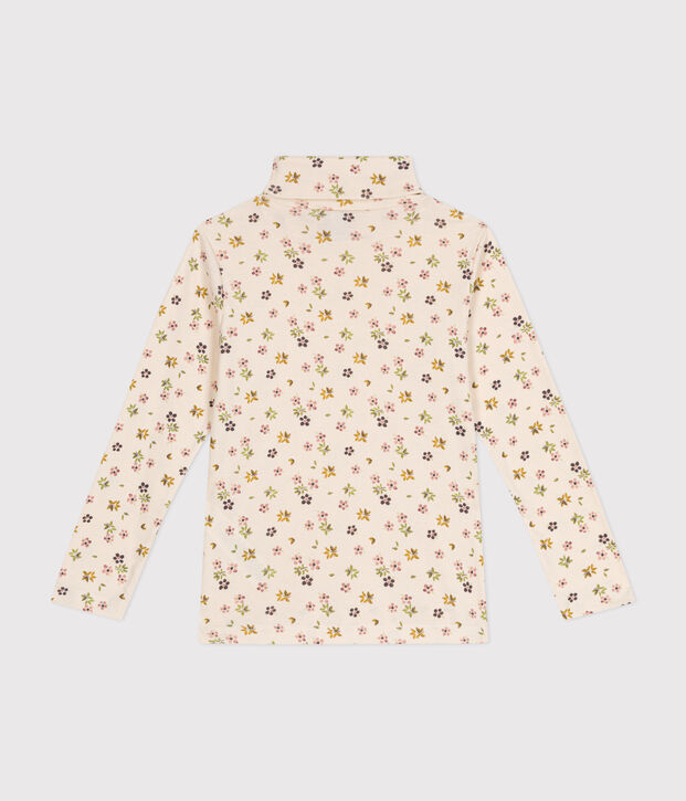 Kinder-Rollkragenshirt f&uuml;r M&auml;dchen naturfarben/vielfarbig