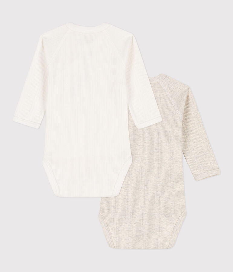 2er-Set lang&auml;rmelige Wickelbodys aus Baumwolle vielfarbig