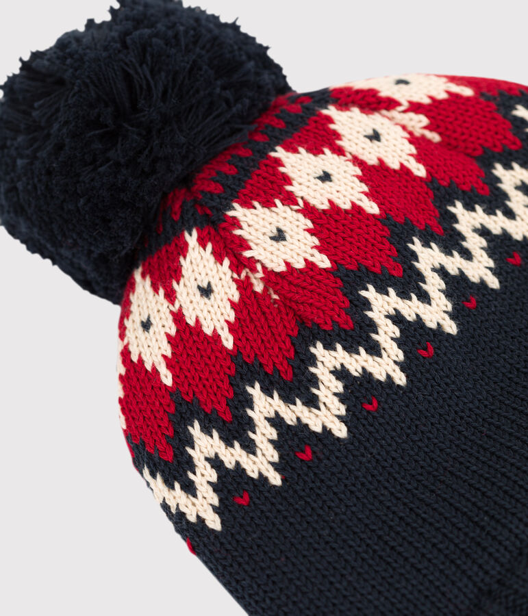 Baby-Wollm&uuml;tze blau/vielfarbig