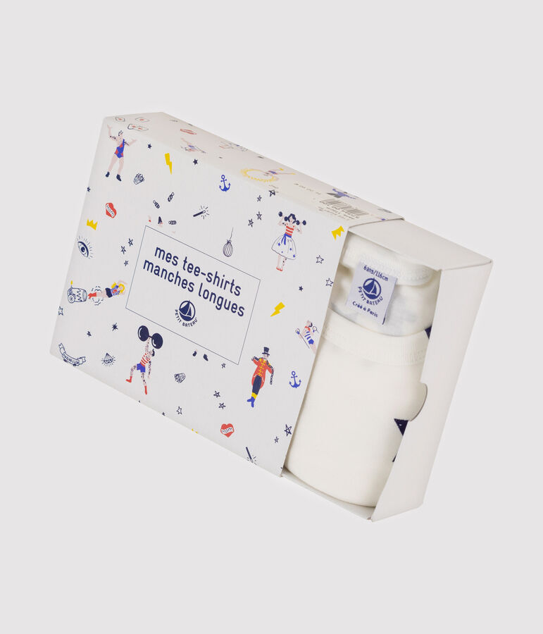 2er-Set lang&auml;rmlige T-Shirts mit festlichem Aufdruck f&uuml;r kleine Jungen vielfarbig