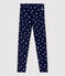 Kinder-Leggings aus Jersey-Elasthan für Mädchen blau SMOKING/weiss MULTICO