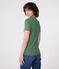 Kurzärmeliges Damen-T-Shirt aus Leinen grün PALMERAIE