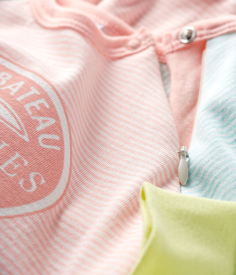 Strampler ohne Fu&szlig; aus Rippstrick blau/weiss