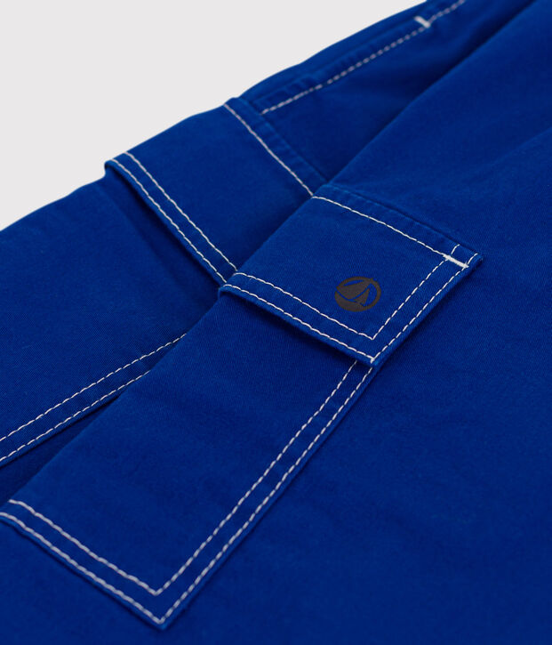 Kinder-Cargohose aus Sergestoff blau