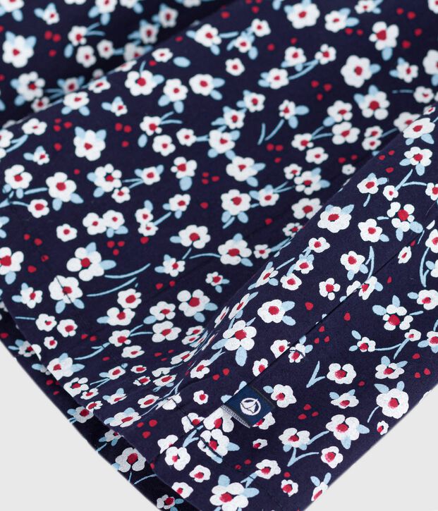 Lang&auml;rmeliges Kinder-Kleid aus Baumwolle blau/vielfarbig